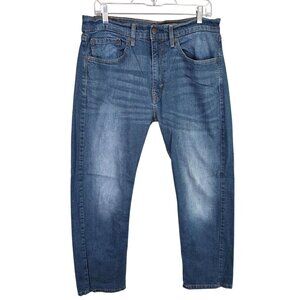 Mens Levis 505 Blue Denim Straight Fit Jeans Classic Style Cotton Stretch 34X30